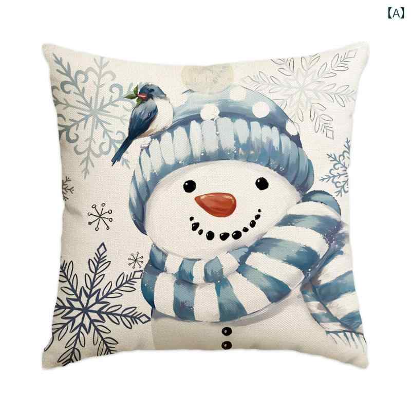 クッションカバー クリスマス リビング ソファ 装飾 おしゃれ ポリエステル製 45×45cm ピローケース イ..