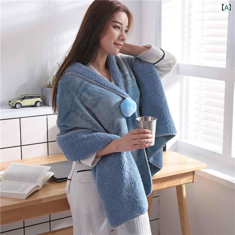 ブランケット 多機能 ひざ掛け ショール 掛け毛布 オフィス 昼寝 あったか 保温 フランネル素材 ふわふわ 肌触り 快適 ニット製 シンプル 無地 リビング 普段使い ポリエステル