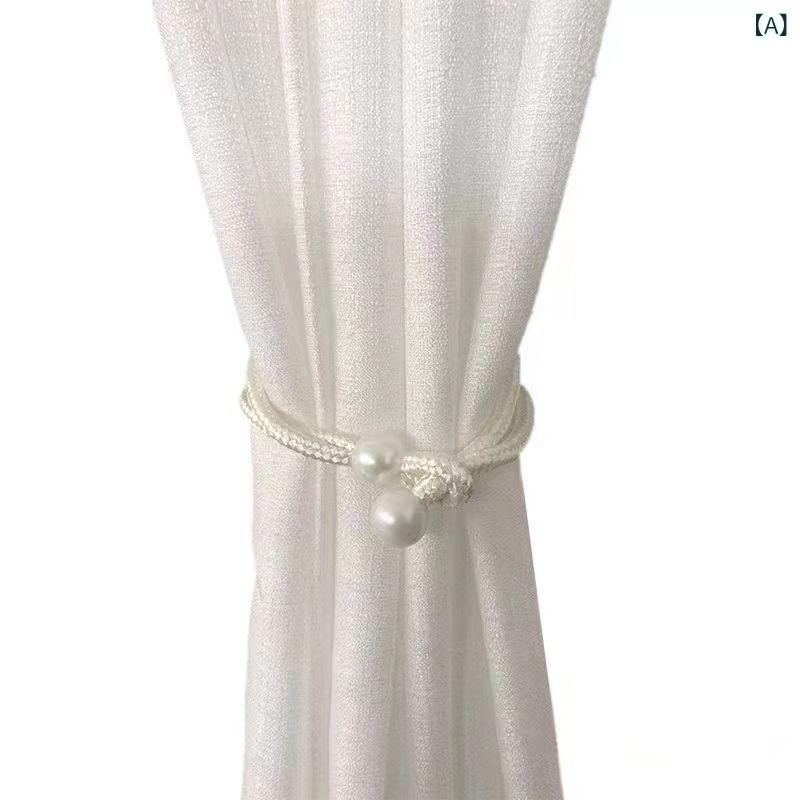 カーテンタッセル キッズ 子供部屋 かわいい フラワー 花モチーフ おしゃれ 田園風 カントリー調 コットンロープ 調節可能 ファブリック 2個セット