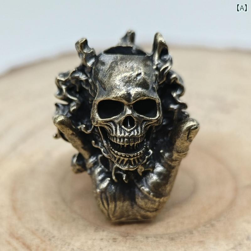 キーホルダー 真鍮 傘縄ペンダント DIY チャーム メンズ レトロ 手作り アクセサリー パーツ レザークラフト