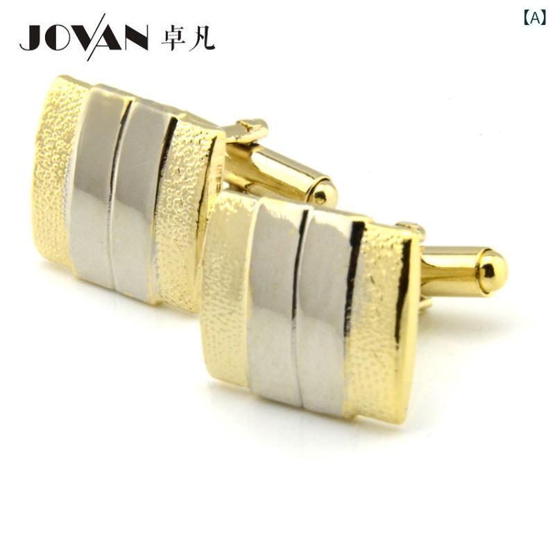カフスボタン ネクタイピン メンズ レディース セット 合金製 フロスト加工 バイカラー ゴールド 長方形 電気メッキ ビジネス フォーマル オフィス 結婚式