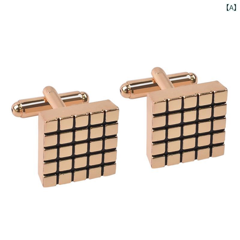 ・素材: 亜鉛合金・スタイル: フレンチ・対象: 男性用・形状: 幾何学・加工: 電鍍・適用シーン: 旅行記念、展示会、広告宣伝、社員福利厚生、周年記念、ビジネスギフト、開業式典・カラー展開: ゴールド、シルバー・種類: カフスボタン