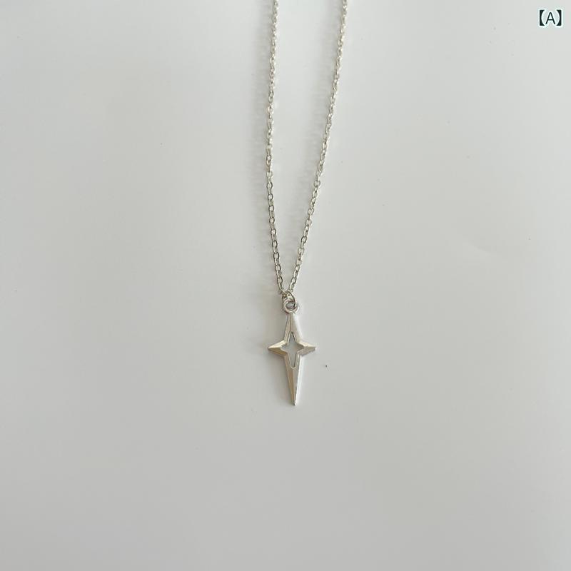 ネックレス 男性 女性 ペア カップル 十字架 ヒップホップ パンク シンプル 個性的 欧米風 高級感 亜鉛合金製 電気メッキ加工 ペンダント