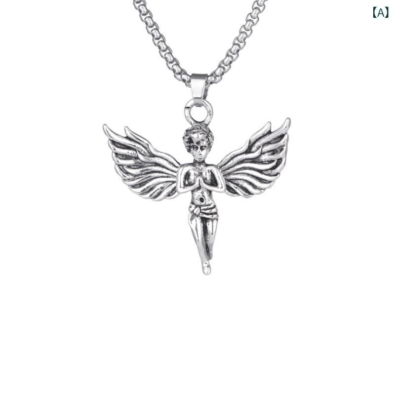 ネックレス 男性用 メンズ 欧米風 ヨーロッパ スタイル 個性的 天使 モチーフ ノートルダム ペンダント..