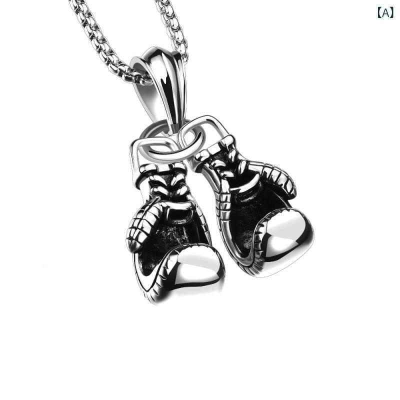 ネックレス メンズ 男性用 ゴールド 金色 ボクシンググローブ モチーフ オリジナルデザイン トレンド ..