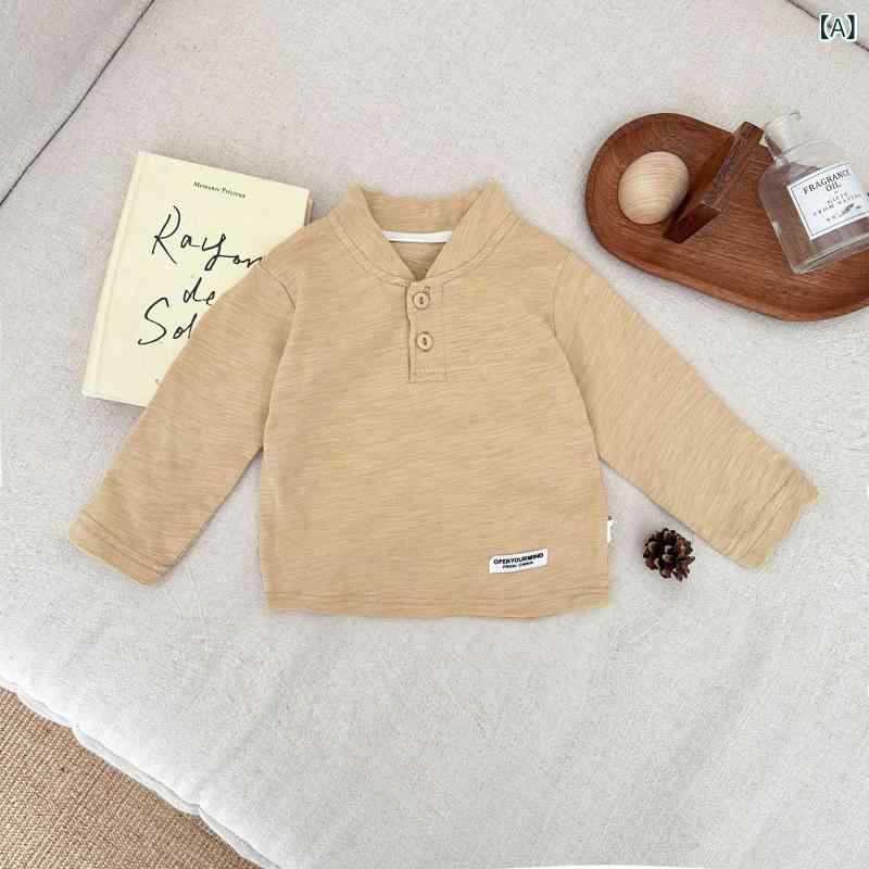 Tシャツ キッズ 男の子 ベビー 長袖 綿100% ソフトタッチ 無地 定番 着回し プルオーバー ラウンドネッ..