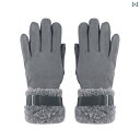 手袋 レディース 冬用 裏起毛 厚手 保温 防寒 防風 タッチパネル対応 スエード調 アウトドア サイクリング グレー ピンク カーキ コーヒー