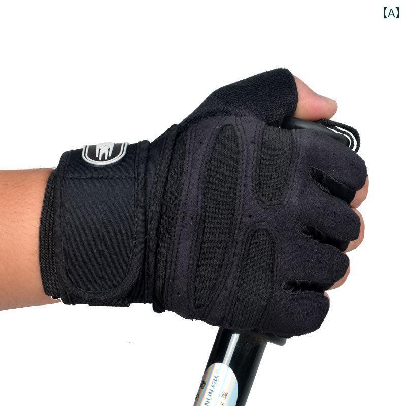 手袋 レディース メンズ 男女兼用 ハーフフィンガー 指なし トレーニング ジム 筋トレ ダンベル 鉄棒 ..