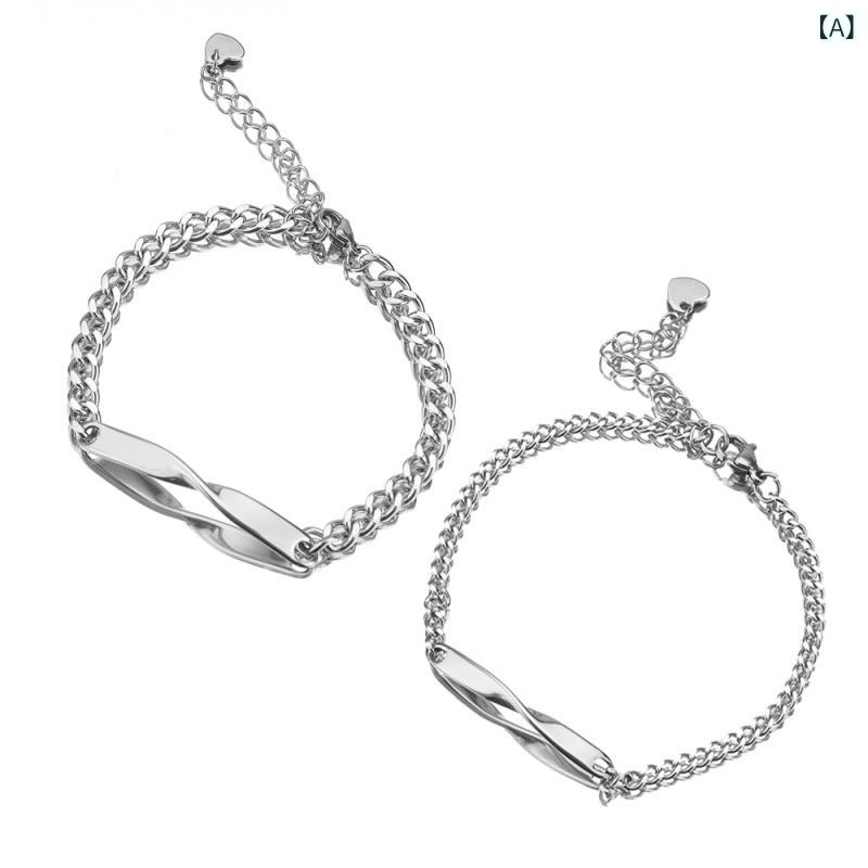 ブレスレット 男女兼用 メンズ レディース シンプル ステンレス モービウス 無限 インフィニティ 幾何..