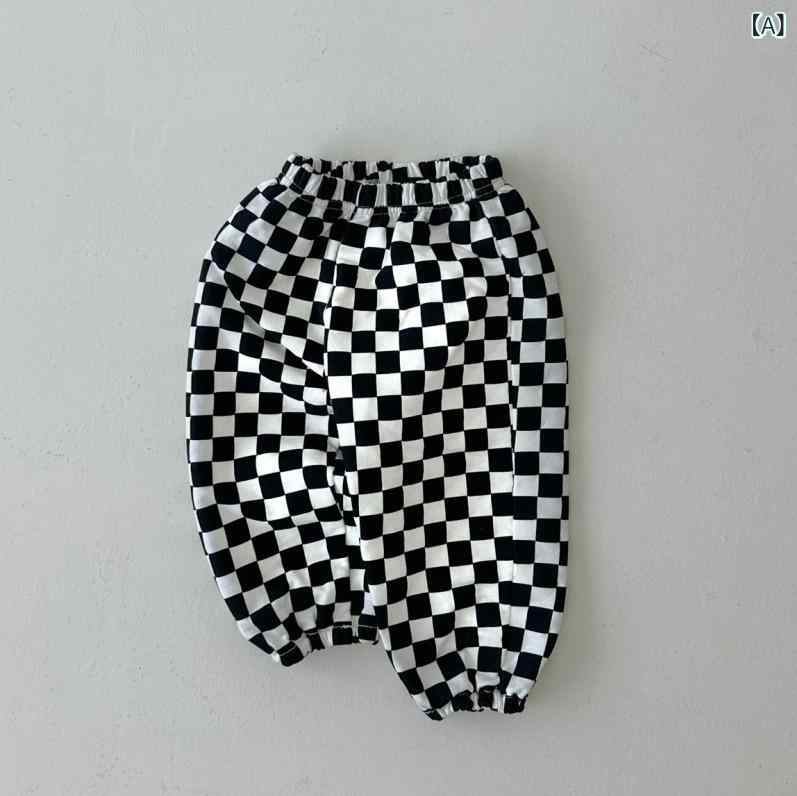 パンツ ボトムス ベビーキッズ 子供用 ユニセックス 男女兼用 韓国風 市松模様 チェック柄 カジュアル ..