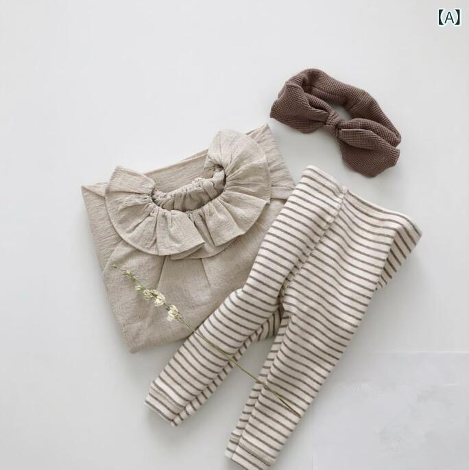 ワンピース キッズ ベビー 女の子 フリルブラウス ジャンパースカート 綿麻 コットンリネン 韓国風 春夏 お出かけ 普段着 通気性 涼しい おしゃれ かわいい