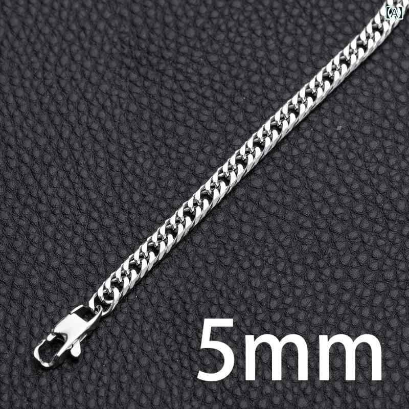 ブレスレット メンズ 男性用 ステンレス製 ダブル 六面カット チェーン 欧米風 ヒップホップ ストリート 個性的 ワイルド 日字バックル 電気メッキ加工 アクセサリー