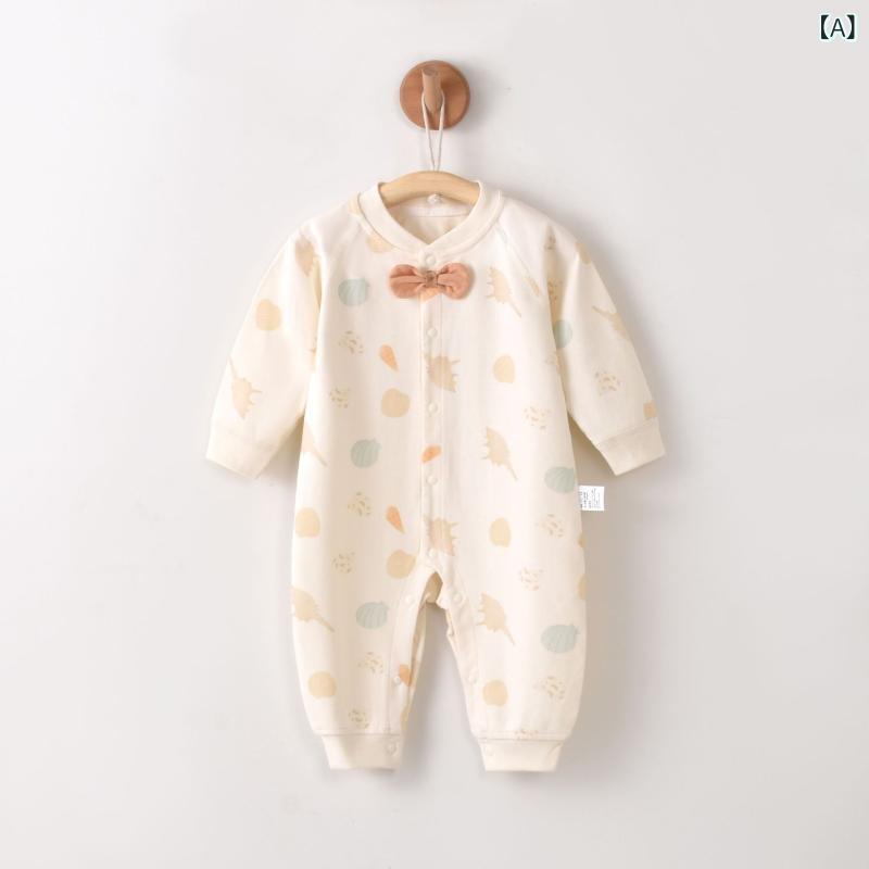 ロンパース ベビー 新生児 赤ちゃん 綿100% コットン カバーオール 肌着 長袖 前開き スナップボタン ..