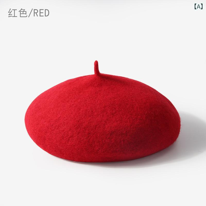 ベレー帽 キッズ 女の子 ベビー 秋冬 ウール 防寒 暖かい 保温 韓国風 おしゃれ プリンセス かわいい ..