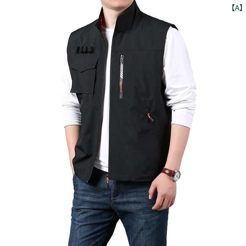 ・カテゴリ: 中綿ワークベスト・スタイル: カジュアル・性別: メンズ・対象年齢層: 成人・対象: 大きいサイズ・フィット: ゆったり・ネックライン: ノーカラー・フロント: ジッパー・厚み: 標準・柄: 無地・主要素材: ポリエステル95%・裏地素材: ポリエステル・機能素材: 速乾・シーン: 旅行・加工: 形態安定加工・ディテール: マルチポケット・ポケットスタイル: 立体パッチポケット・裾: ストレートヘム・カラー展開: ブラック、軍用グリーン、カーキ、ダークブルー、オリーブグリーン・サイズ展開: M、L、XL、XXL、XXXL、XXXXL、5XL、6XL