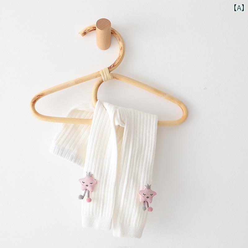 タイツ レギンス 女の子 ベビー キッズ 子供 9分丈 キャラクター柄 ジャガード柄 春 薄手 綿 コットン 吸汗 伸縮性 かわいい 快適 普段使い ブラック ピンク