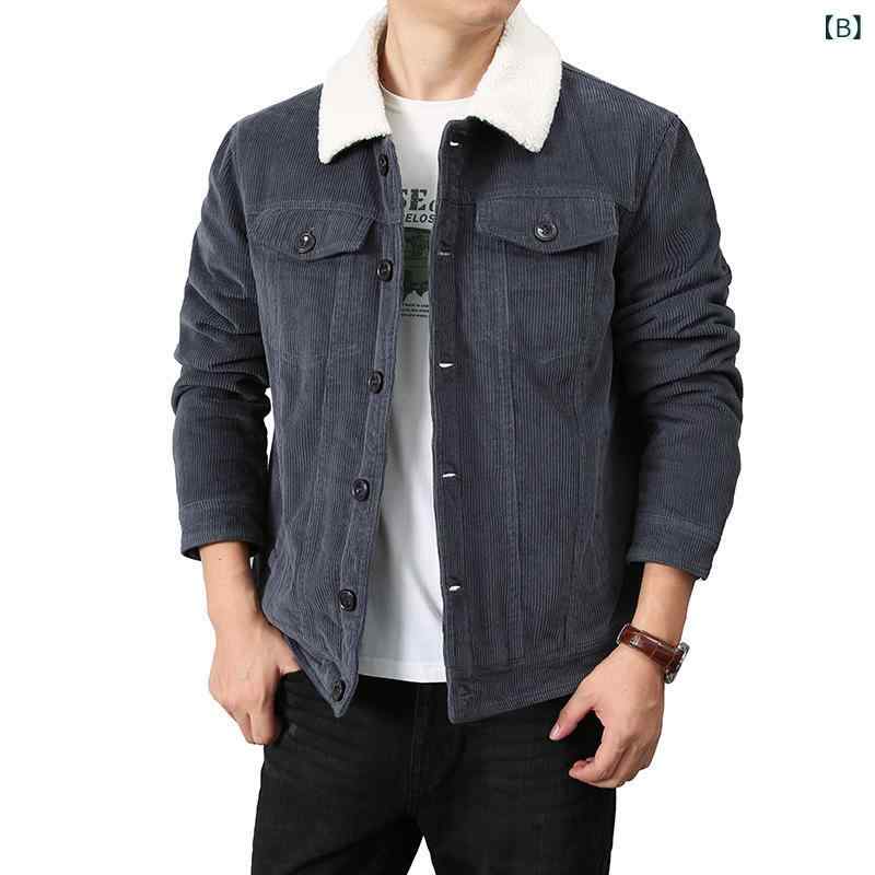 ジャケット メンズ コーデュロイ 襟付き 中綿ジャケット ショート丈 裏起毛 防寒 保温 コットン 綿100% ルーズフィット ビッグシルエット 大きいサイズ カジュアル 普段使い 冬