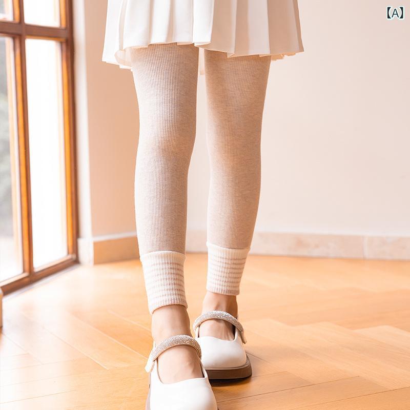 レギンス 女の子 ガールズ キッズ 秋冬 裏起毛 厚手 保温 あったか 伸縮性 ストレッチ 綿 ロング丈 ハ..