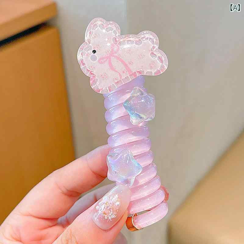 ・カテゴリ: スプリングヘアゴム・素材: プラスチック、樹脂・加工技術: 業・カラー展開: ライトピンク、ピンク、ドット柄ウサギ、格子柄ウサギ、星柄ウサギ・デザイン: ウサギ・スタイル: キュート、クリーンで甘い雰囲気・タイプ: 高弾力・デザイン要素: 動物