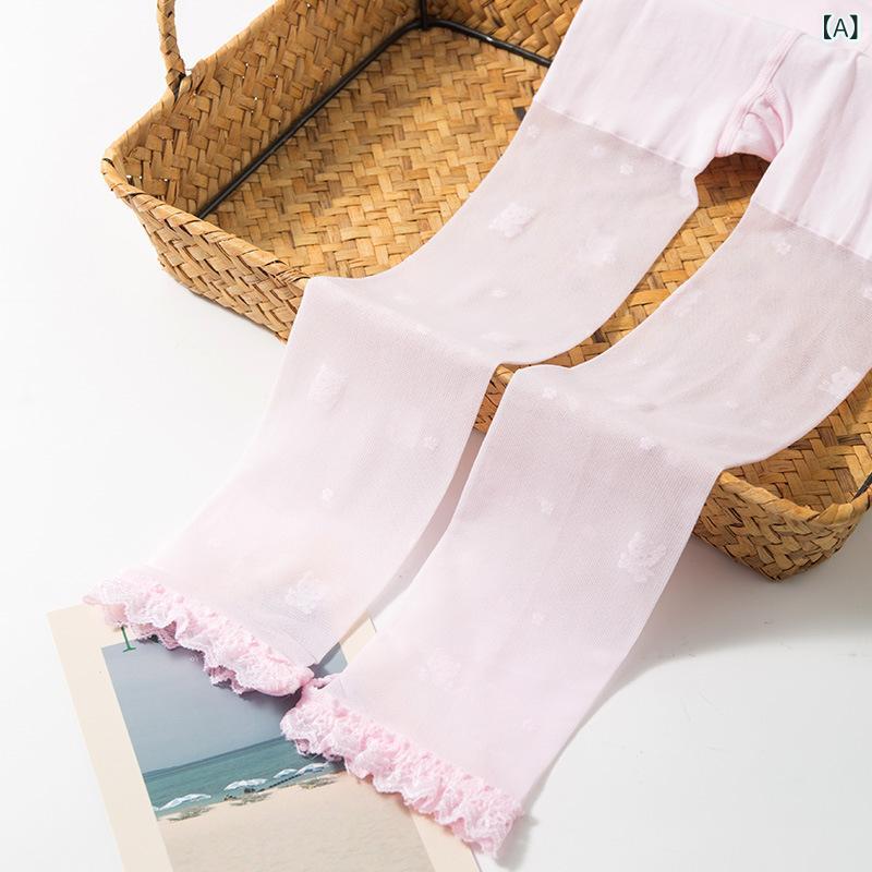 キッズ タイツ 女の子 ガールズ 夏用 春夏 虫よけ 防虫 メッシュ 超薄手 極薄 透け感 ダンス バレエ 発表会 普段使い お出かけ クマの足跡柄 かわいい ホワイト