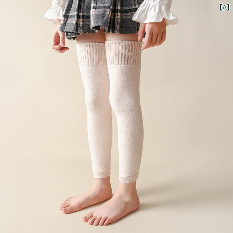 靴下 子供用 キッズ ニーハイソックス 裏起毛 フリース パイル生地 厚手 あったか 暖かい 防寒 保温 秋冬 無地 普段使い 通園 通学