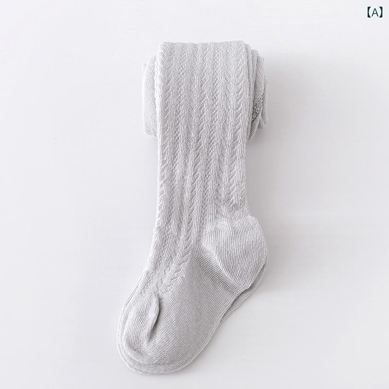 ベビー キッズ 女の子 タイツ 綿 コットン 高品質 薄手 透かし編み メッシュ 無地 かわいい プリンセス風 春夏 春秋 通気性 吸汗性 シームレス縫製 普段使い お出かけ 白