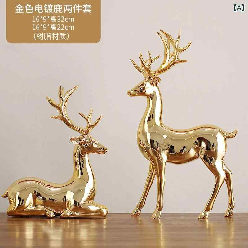 楽天市場】置物 ゴールド 鹿の通販