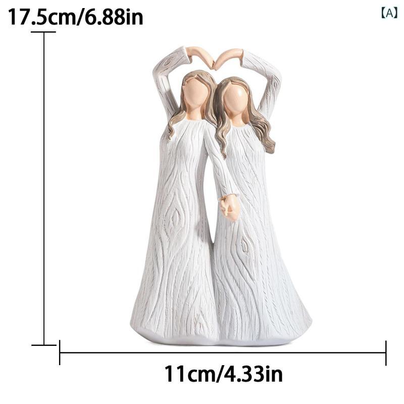 置物 姉妹 友情 親子 絆 合成樹脂製 インスタ映え おしゃれ 北欧風 卓上 インテリア雑貨 癒し 工芸品 ..