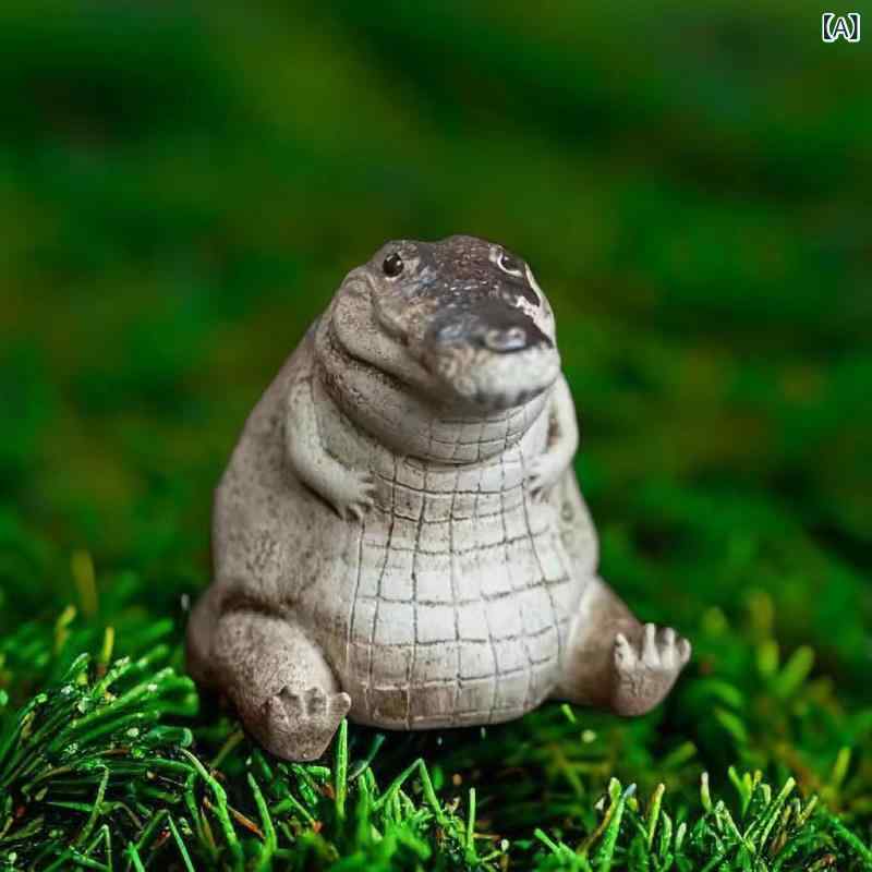置物 ぽっちゃり ワニ 樹脂 工芸品 室内用 インテリア ダイニングテーブル 飾り 田園風 ナチュラル か..
