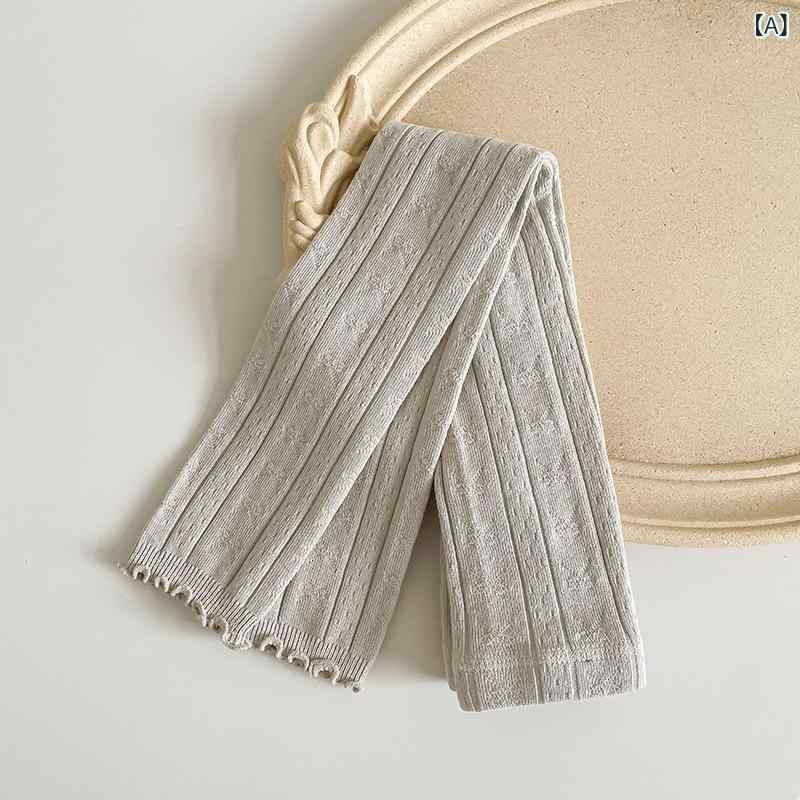 パンツ 女の子 キッズ 子供服 ボトムス コットン レギンス スパッツ 九分丈 アンクル丈 フリル メロウ やわらかい 快適 かわいい 無地 シンプル ウエストゴム 普段使い 通園 通学 カジュアル 韓国風 春秋