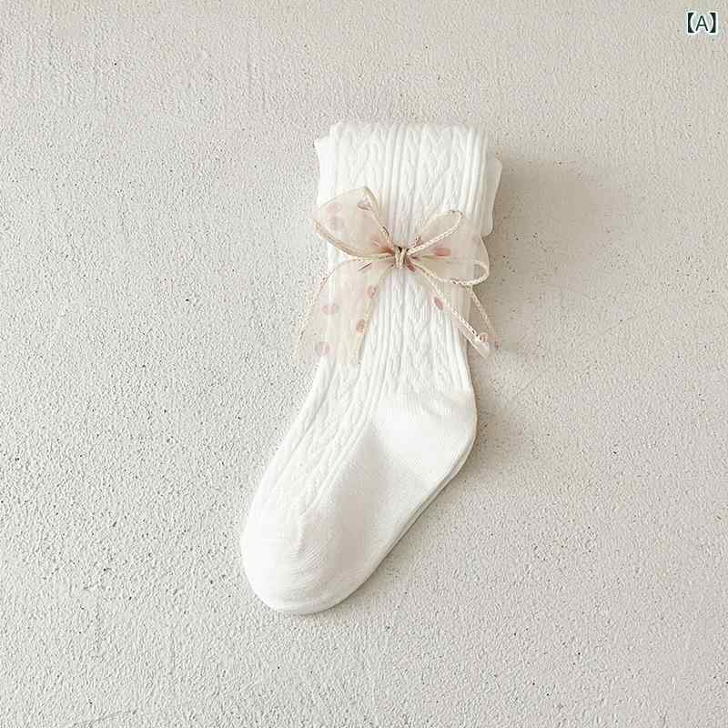 タイツ レギンス 女の子 キッズ 子供用 麦の穂柄 ケーブル編み パール ドット リボン 蝶結び 綿 精紡綿 春夏 薄手 吸汗速乾 通気性 外出着 プリンセス 上品 おしゃれ