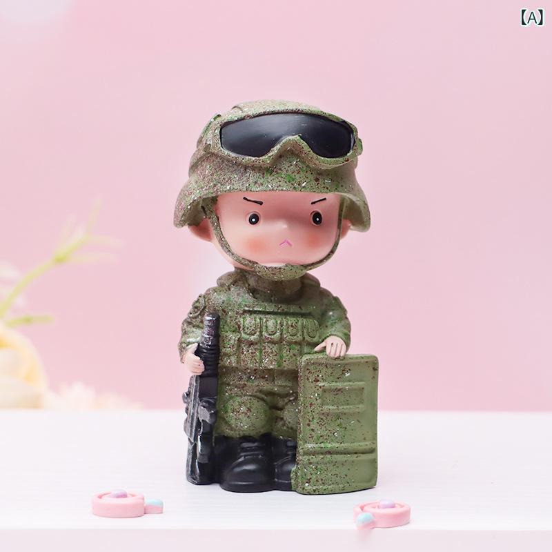 フィギュア 特殊部隊 卓上 樹脂製 デスク オフィス インテリア 置物 かわいい 精鋭 模型 オブジェ 記念..