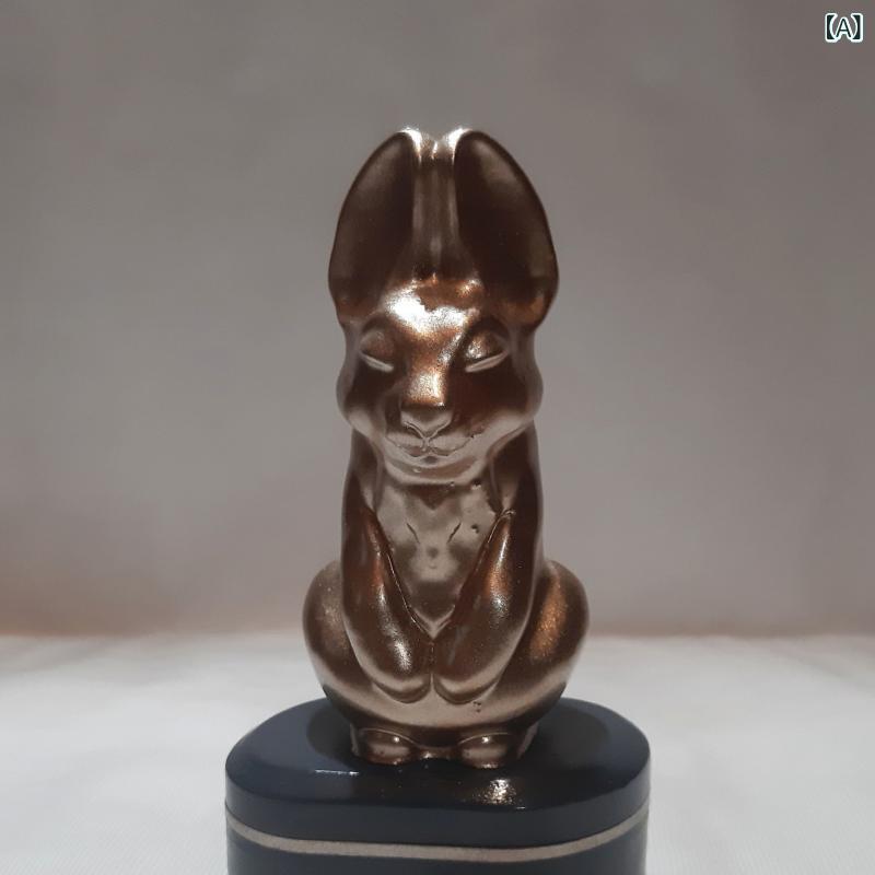 Interior Accessories - 小物入れ レディース ウサギ 置物 樹脂製 ゴールド ジュエリー アクセサリー 収納ボックス ミニチュア オブジェ かわいい インテリア雑貨 プレゼント