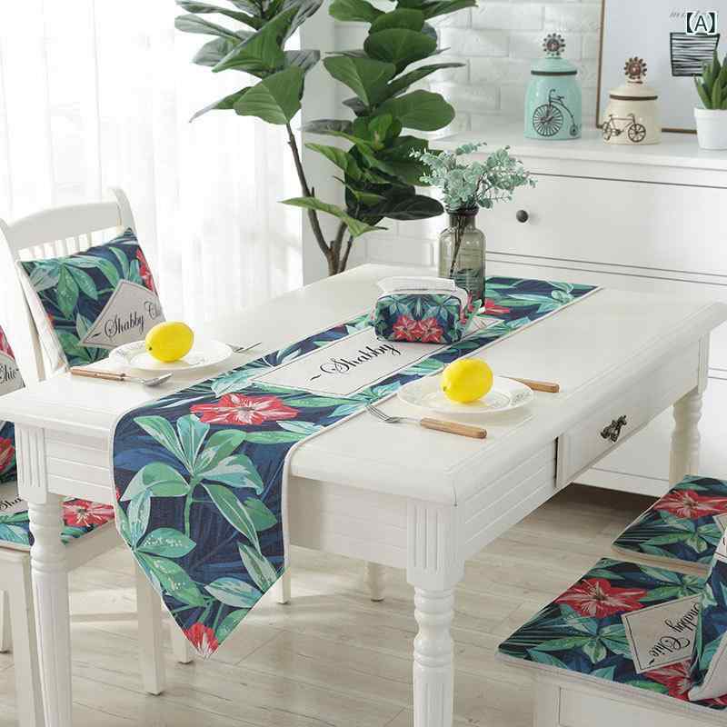 テーブルランナー テーブルクロス 北欧風 植物柄 ボタニカル柄 ダイニング 食卓 リビング センターテーブル テレビ台 布製 ファブリック カバー さわやか おしゃれ ナチュラル 長方形