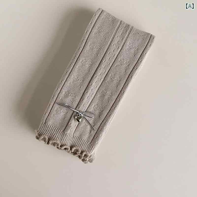 タイツ 女の子 レギンス キッズ 女児 綿 コットン 精紡綿 メロウフリル 無地 九分丈 アンクル丈 薄手 通気性 吸湿速乾 リボン 春秋 幼児 小学生