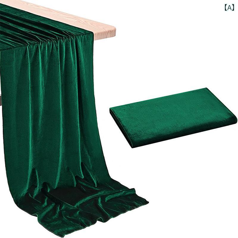 テーブルランナー テーブルセンター テーブルクロス テーブル掛け 欧風 ダークグリーン 深緑色 ベロア ..