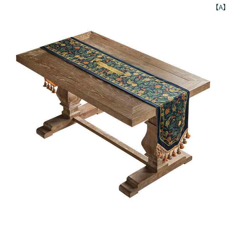 テーブルランナー ヨーロピアン アメリカン レトロ 高級感 ベロア ベルベット 長方形 装飾 耐熱 多用途 ダイニング テレビボード サイドボード 玄関 ベッドランナー