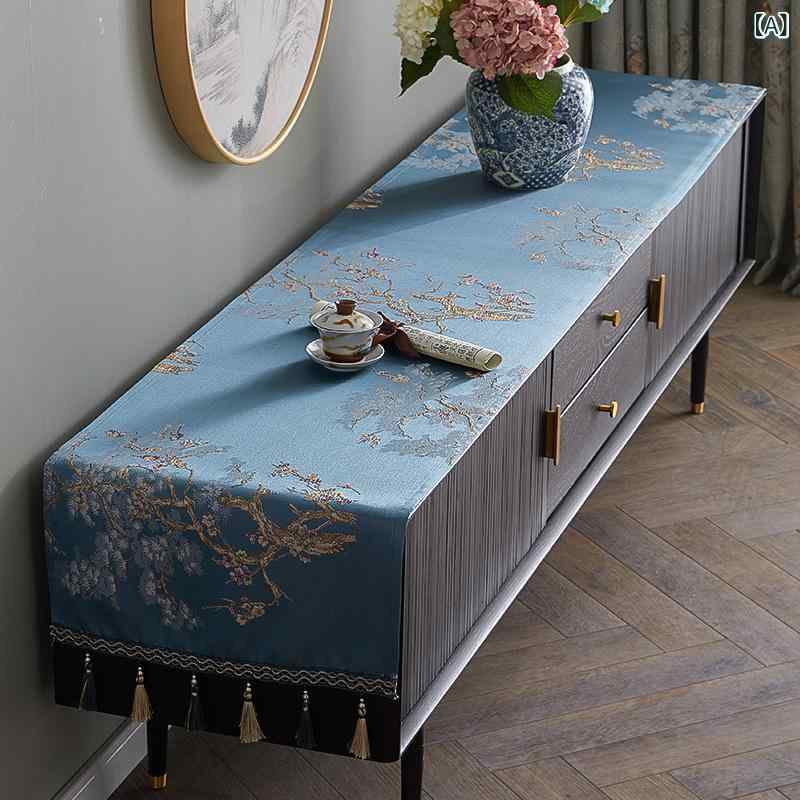 マルチカバー リビング テレビ台 コーヒーテーブル 下駄箱用 モダン中華風 欧風 長方形 布製 防塵 ホコリよけ 多目的 インテリア 保護 目隠し