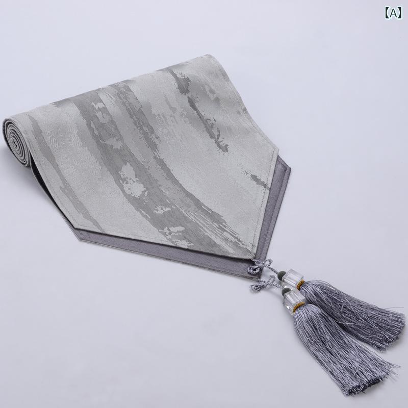 テーブルランナー 北欧 アメリカンスタイル モダン シンプル ヨーロピアンクラシック 食卓 ダイニング リビング 書斎 業務用 テレビ台カバー センターテーブルカバー ロング 長方形 綿混 青灰色 シャンパン色