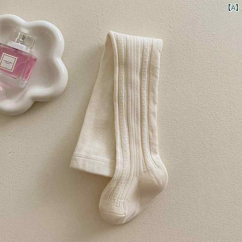 タイツ ベビー キッズ 女の子 秋冬 ニット 綿 コーマ綿 無縫製 通気性 吸汗性 中厚手 ジャガード織り ..