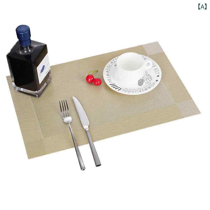 ランチョンマット 耐熱 断熱 防水 撥水 お手入れ簡単 PVC 家庭用 食卓 ダイニングテーブル 高級感 ヨーロピアンデザイン おしゃれ 無地 正方形