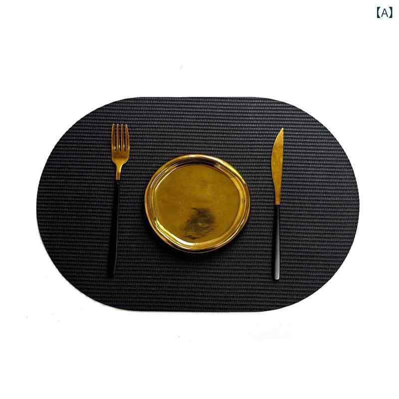 ランチョンマット オーバル 編み込み フェイクレザー PVC素材 北欧風 防水 防油 耐熱 汚れ防止 高級感 ダイニング 食卓 お手入れ簡単 おしゃれ モダン