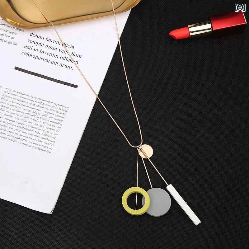 ネックレス レディース 女性用 おしゃれ ファッション 韓国風 シンプル フェミニン エレガント ジオメ..