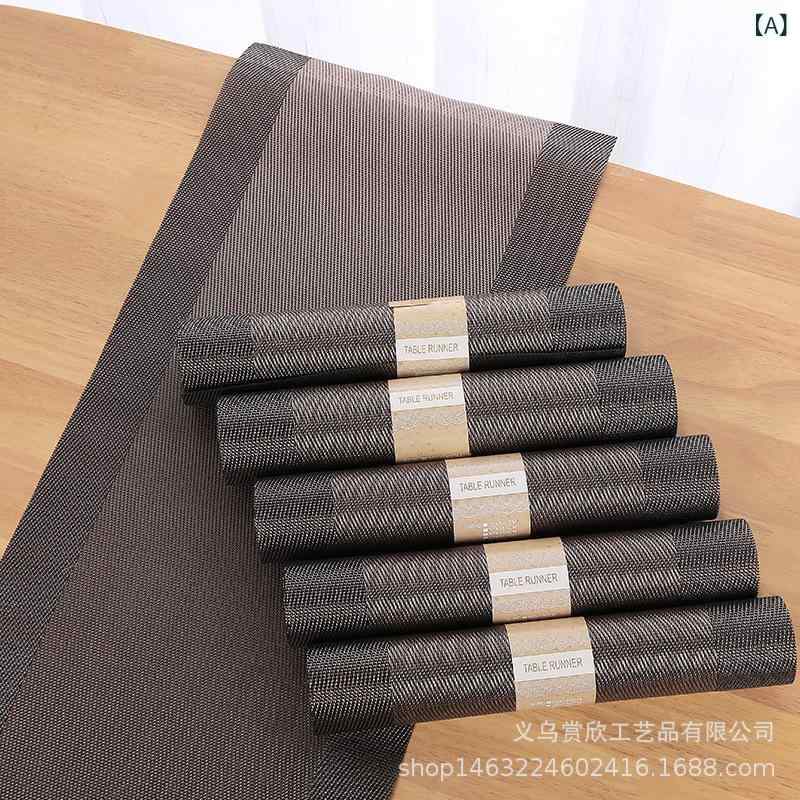 テーブルランナー 滑り止め PVC ポリエステル ストライプ ヨーロピアン 中国風 レトロ 禅風 ティーマット ランチョンマット コースター 食卓 装飾