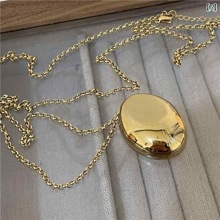 Heart - ネックレス 男女兼用 18K チタン鋼 水滴 幾何学模様 高級感 インスタ風 個性的 シンプル ライトラグジュアリー ロングネックレス オフィス カジュアル 普段使い ゴールド シルバー