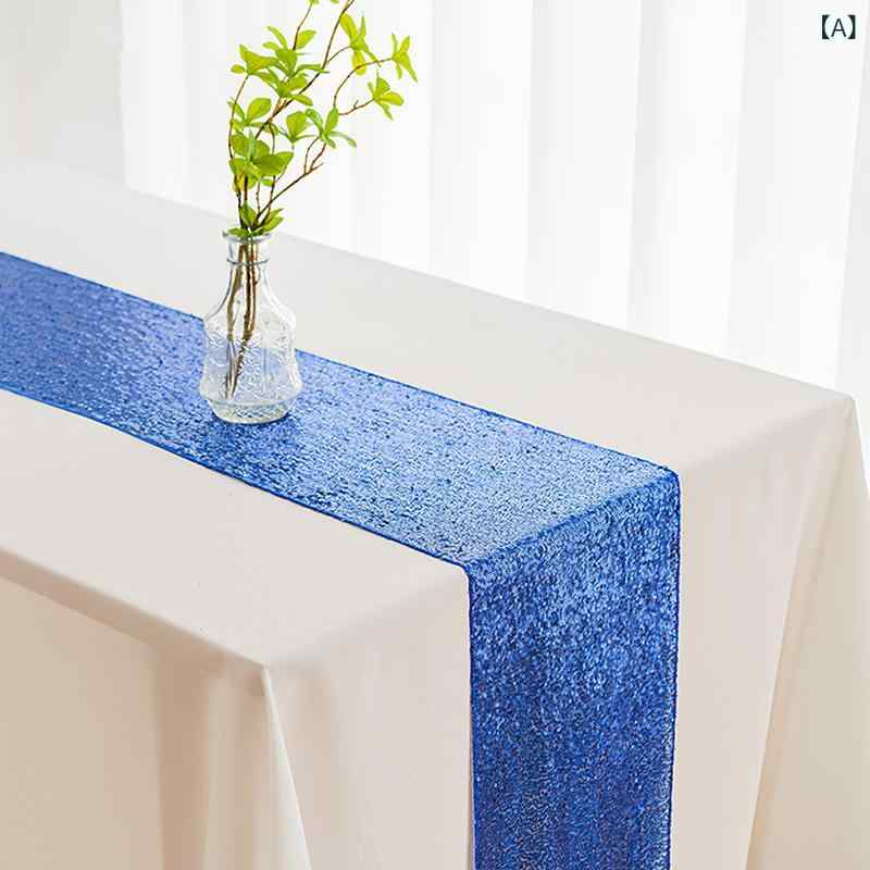 テーブルランナー スパンコール きらめき 刺繡 総柄 ポリエステル ゴールド レッド ホテル 結婚式 ブラ..