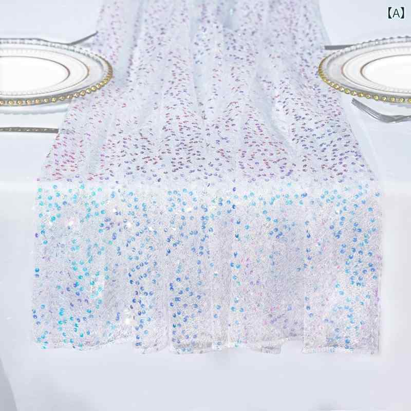 テーブルランナー マーメイド 人魚姫 モチーフ パーティー 誕生日 結婚式 記念日 イベント 装飾 食卓 デコレーション キラキラ グリッター 華やか おしゃれ ポリエステル 北欧風