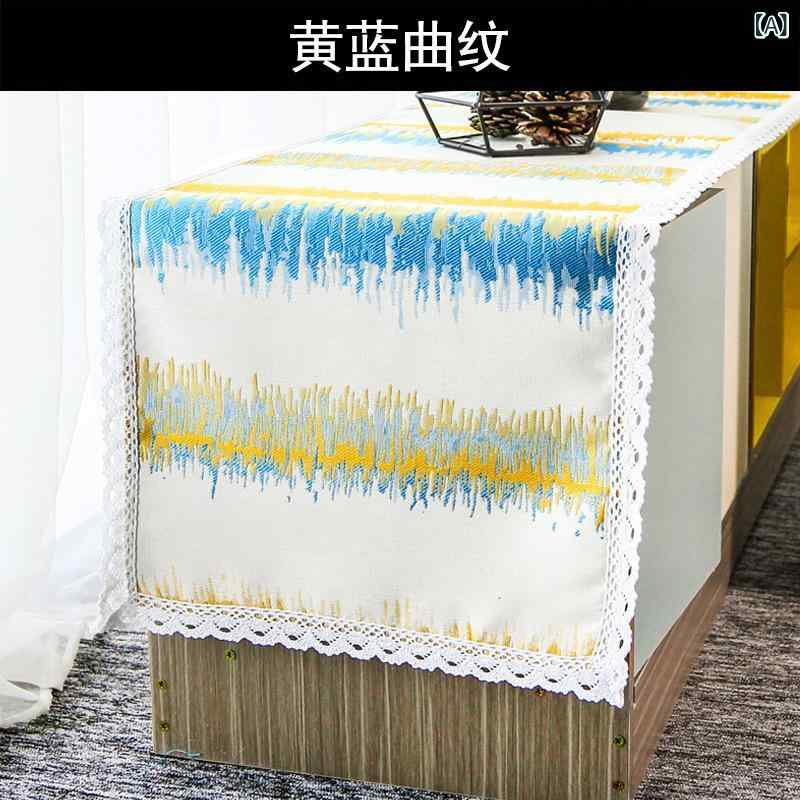 Table Runners - テレビ台カバー ホコリよけ ダストカバー 長方形 細長 幾何学柄 ストライプ 北欧 モダン シンプル ファブリック テーブルランナー リビング おしゃれ
