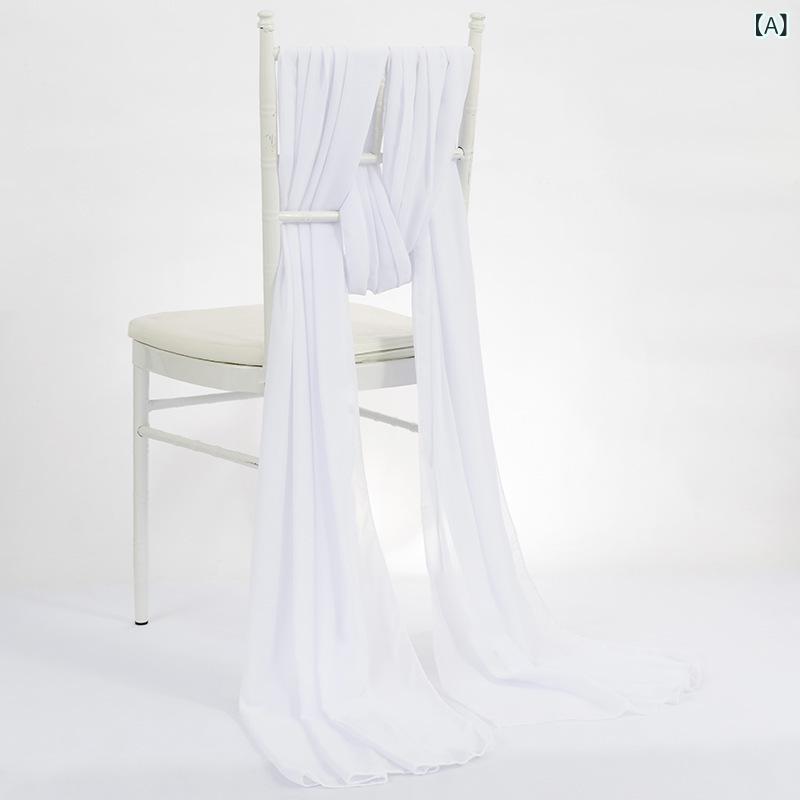 チェアカバー シンプル モダン 北欧風 ウェディング パーティー 宴会 イベント ポリエステル シフォン 無地 装飾 防汚 耐摩耗 椅子カバー