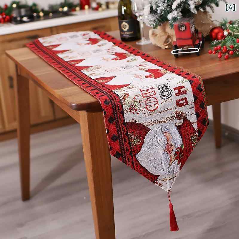テーブルランナー クリスマス用品 テーブルクロス ニット フリンジ かわいい 飾り サンタクロース 雪人 デコレーション 断熱マット 食卓飾り イベント パーティー